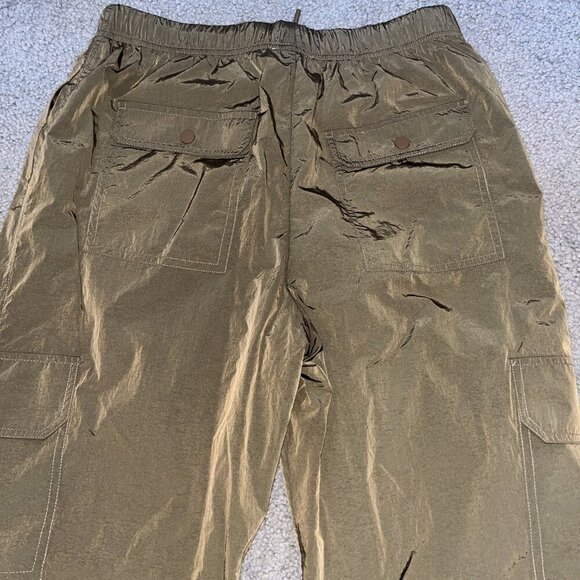 GOOD AMERICAN NYLON PARACHUTE CARGO JOGGER PANTS Chocolate Brown Size 2 = Medium - Picture 7 of 15